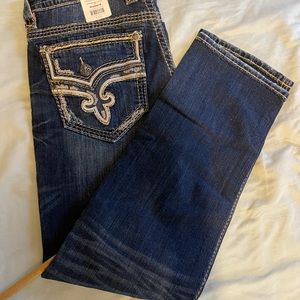 Men’s Rock Revival denim. Straight leg 34/34